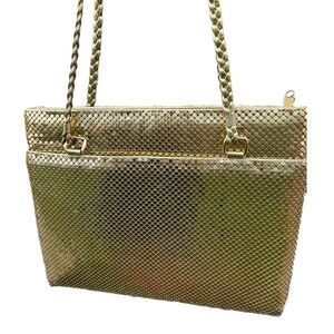 Vintage shoulder bag large chainmail braided leather straps